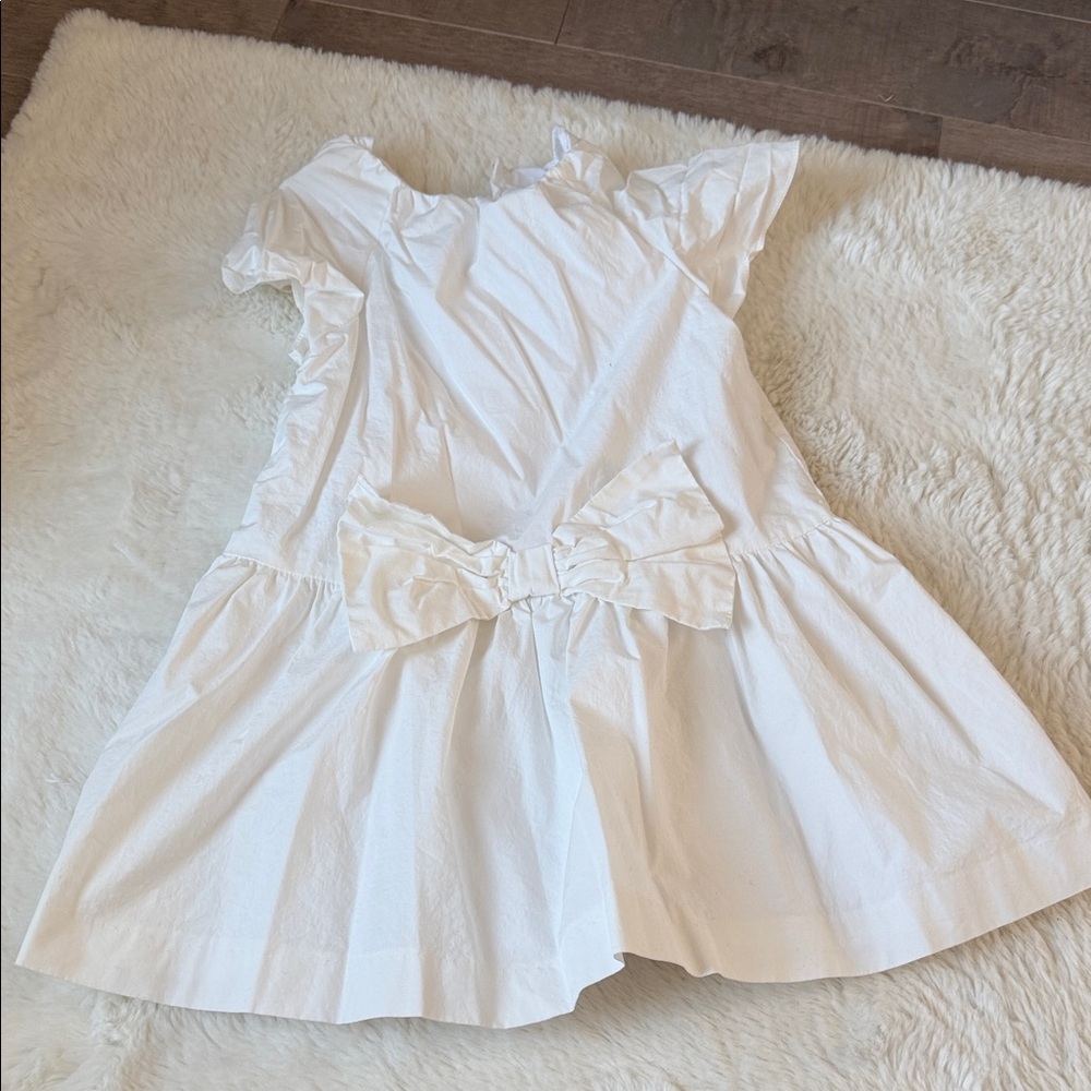 Zara White Bow-Detail Girls' Dress